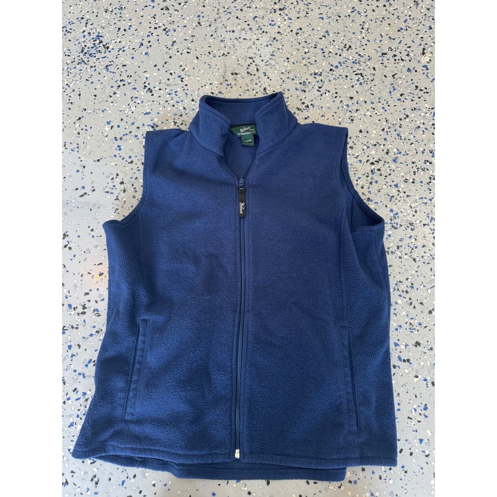 Woolrich Womens Fleece Vest Full Zip Sleeveless Jacket Blue Layering Casual
